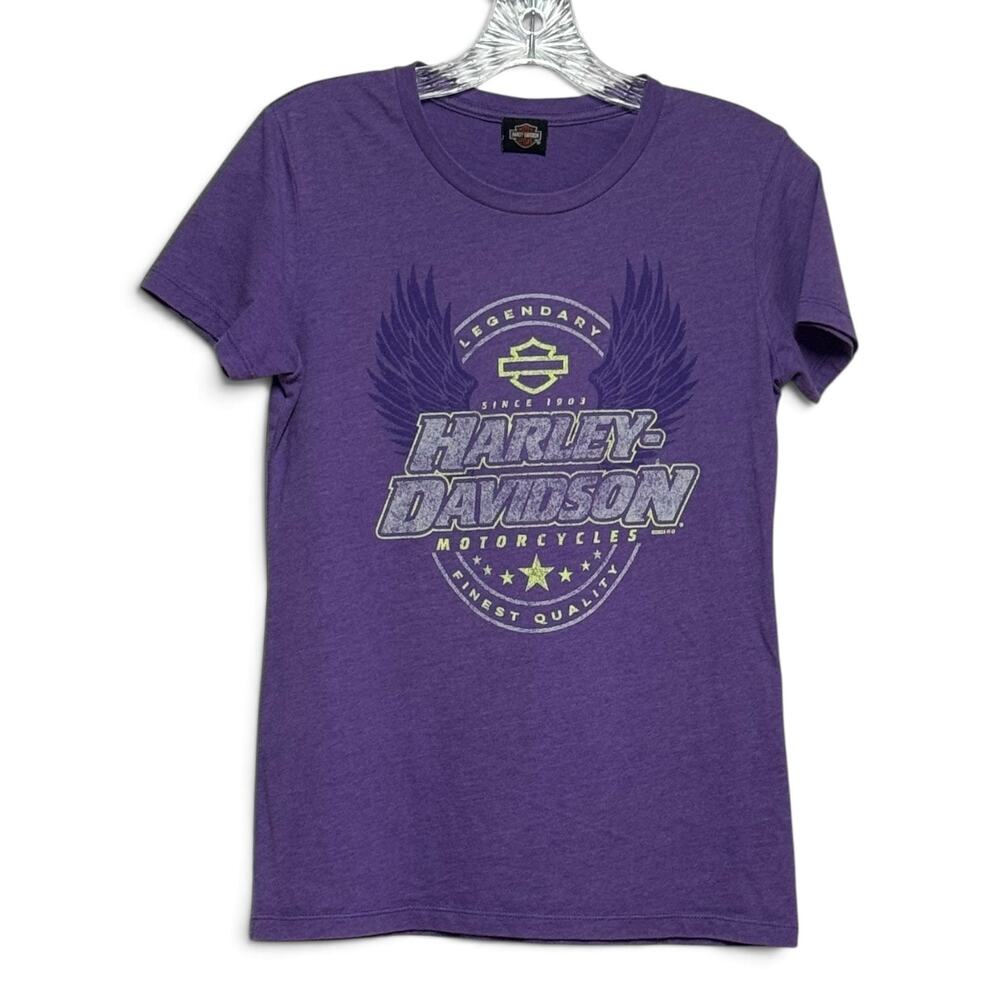 Harley-Davidson Motorcycles Fort Thunder Moore Oklahoma T-Shirt Purple Small